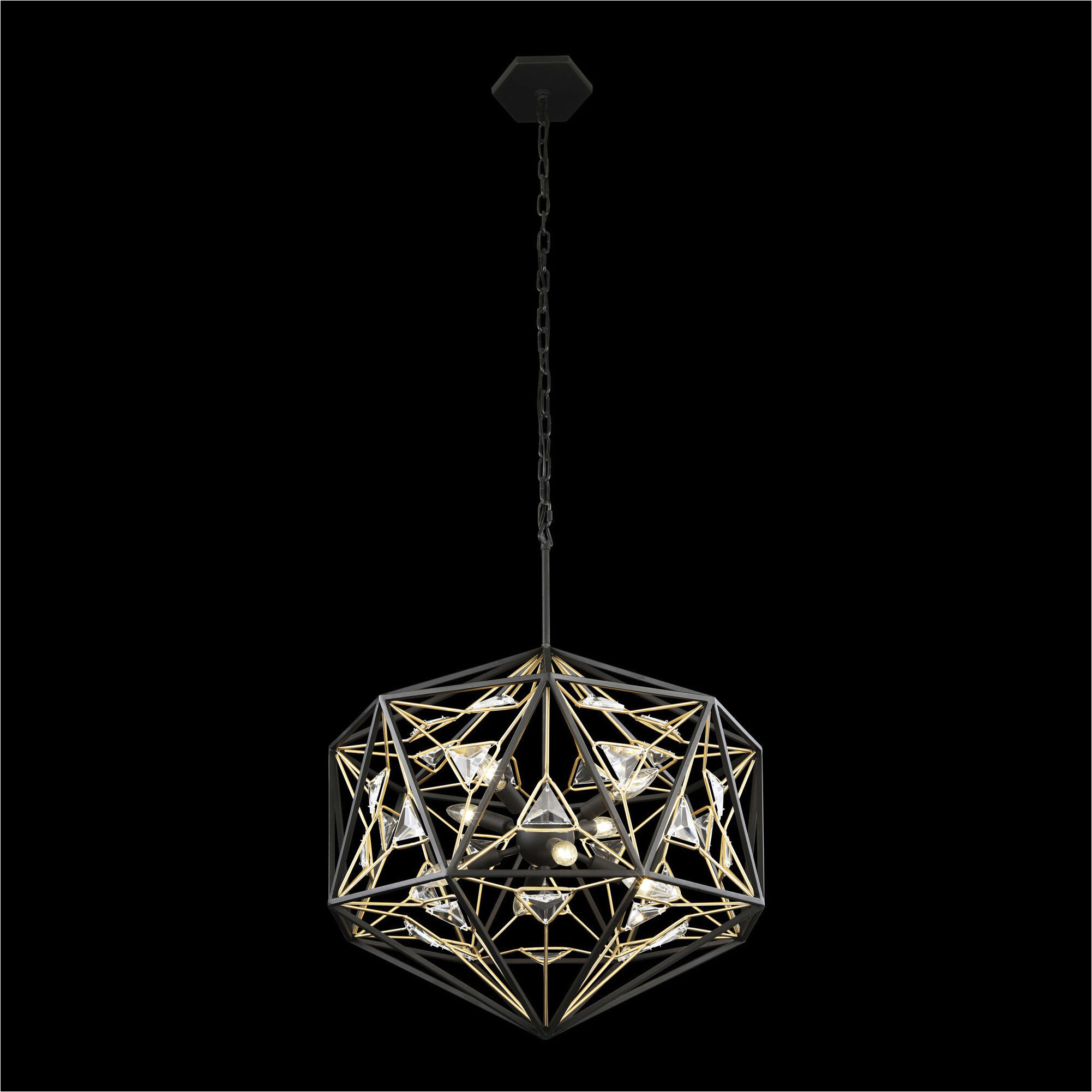 Marcia 8 Light 24 inch Matte Black/French Gold Pendant Ceiling Light