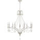 French Parlor 9 Light 38 inch Vintage White with Clear Chandelier Ceiling Light