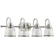 Saluda 4 Light 32.5 inch Brushed Nickel Bath Vanity Wall Light