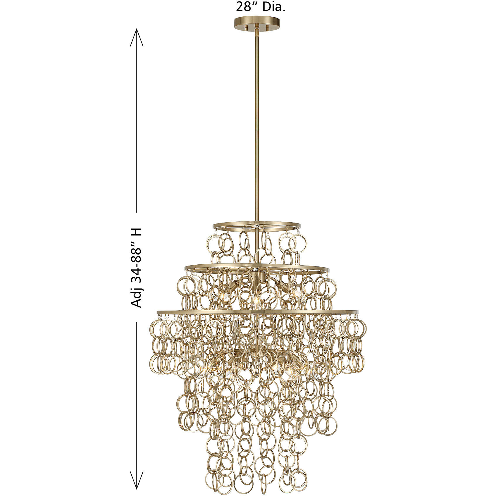 Sententas 9 Light 28 inch Noble Brass Pendant Ceiling Light