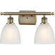 Ballston Castile LED 16 inch Antique Brass Bath Vanity Light Wall Light in White Glass, Ballston