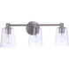 Emilio 3 Light 23 inch Brushed Polished Nickel Vanity Light Wall Light