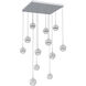 Cabochon LED Classic Silver with White Marble Pendant Chandelier Ceiling Light in Clear, 2700K LED
