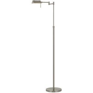 Clemson 50 inch 10 watt Brushed Steel Pharmacy Floor Lamp Portable Light, Swing Arm