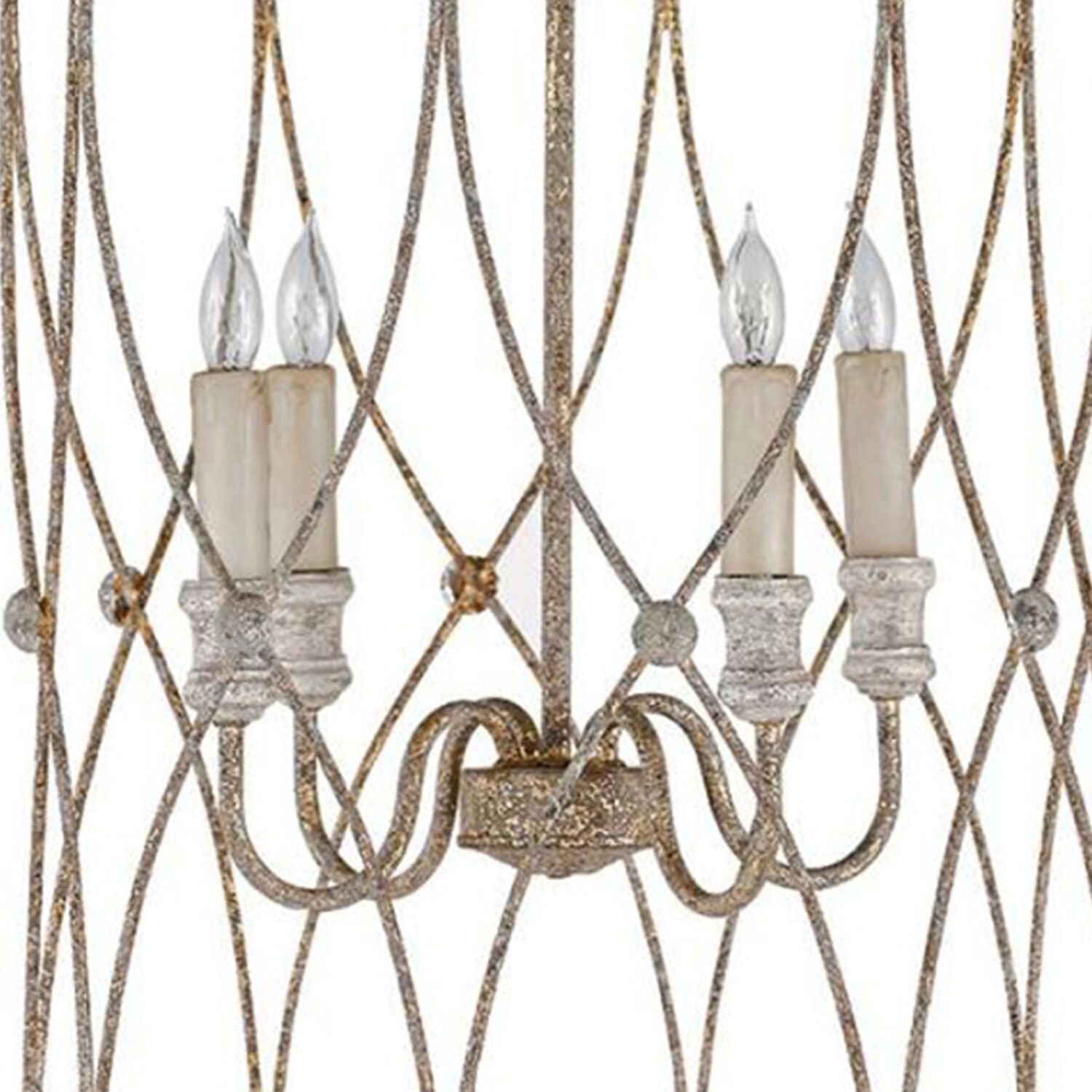 Leah 4 Light 18 inch Antique Gold / Antique Silver / Vintage White Chandelier Ceiling Light