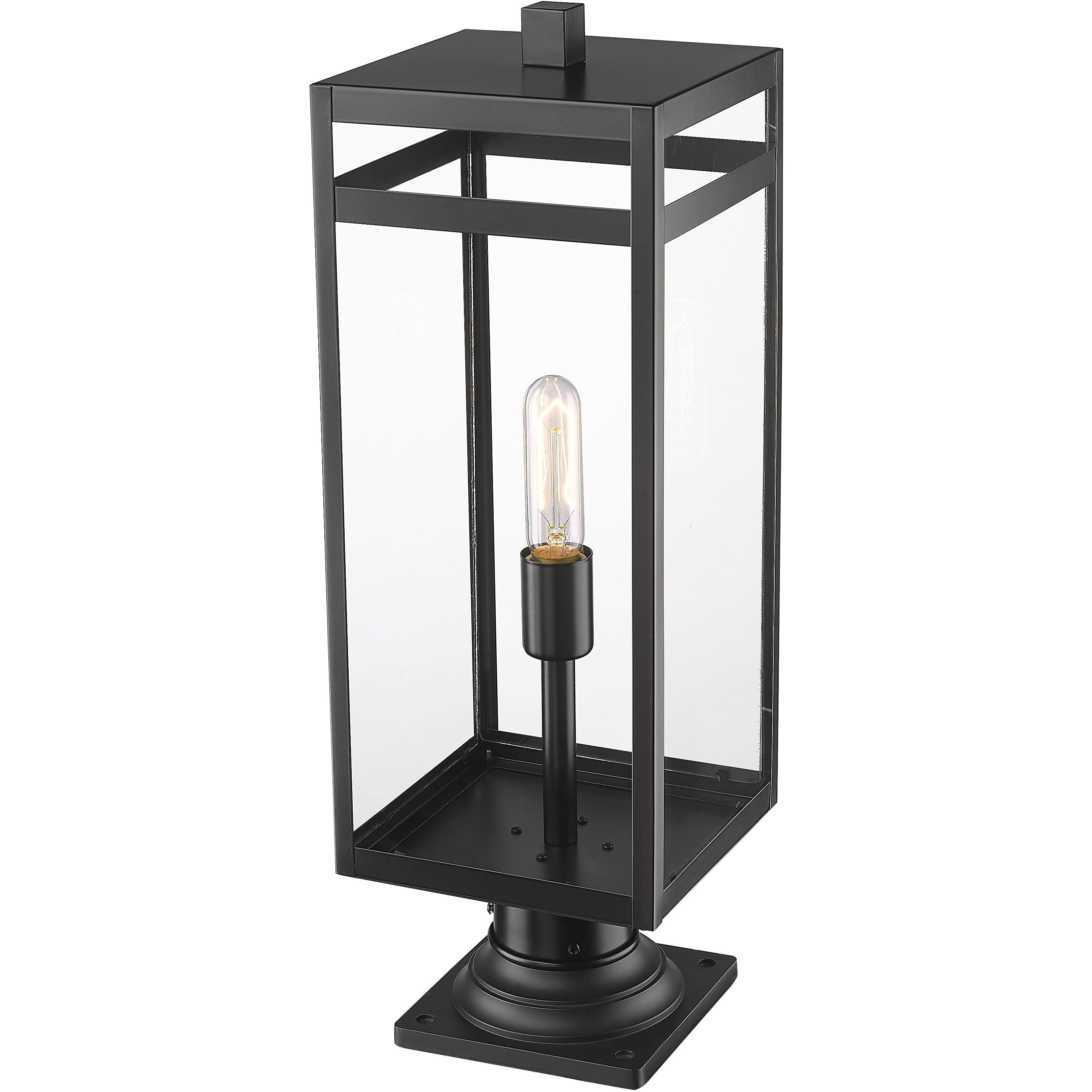 Nuri 1 Light 23.5 inch Black Outdoor Pier Mounted Fixture