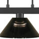 Cobalt 3 Light 46 inch Matte Black Billiard Ceiling Light in Smoke Acrylic