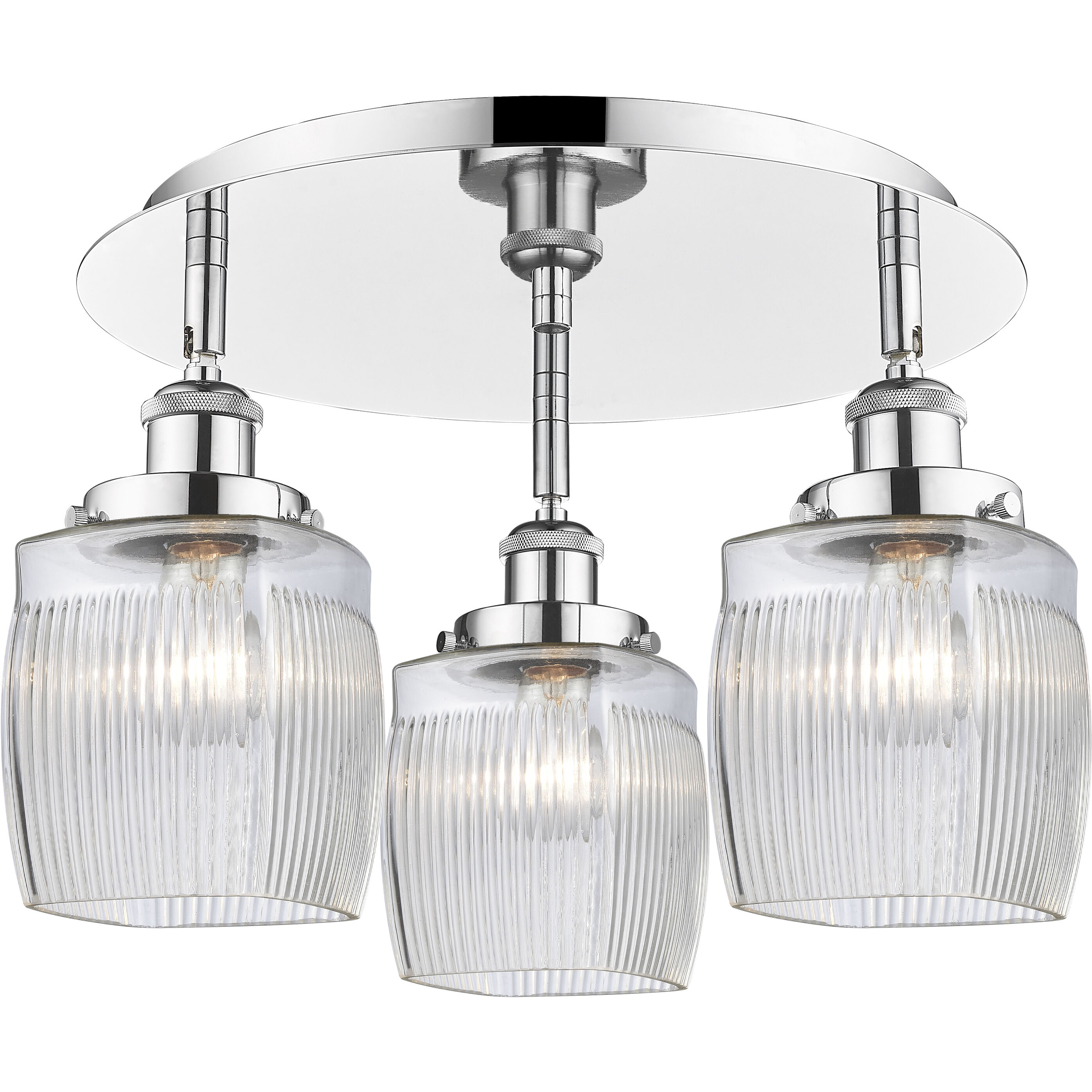Colton 3 Light 17.25 inch Polished Chrome Flush Mount Ceiling Light