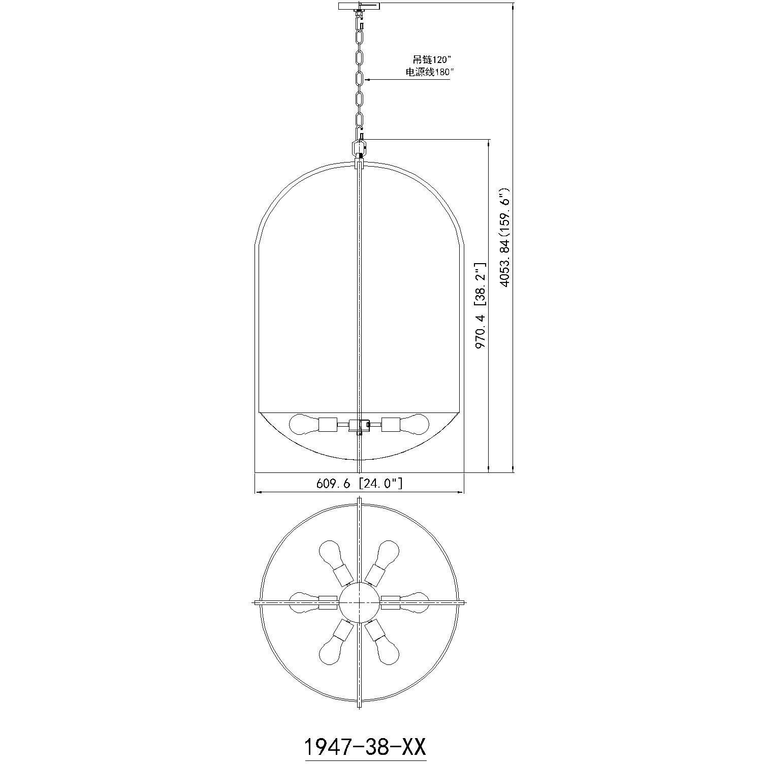Devon 6 Light 24 inch Matte Black Chandelier Ceiling Light