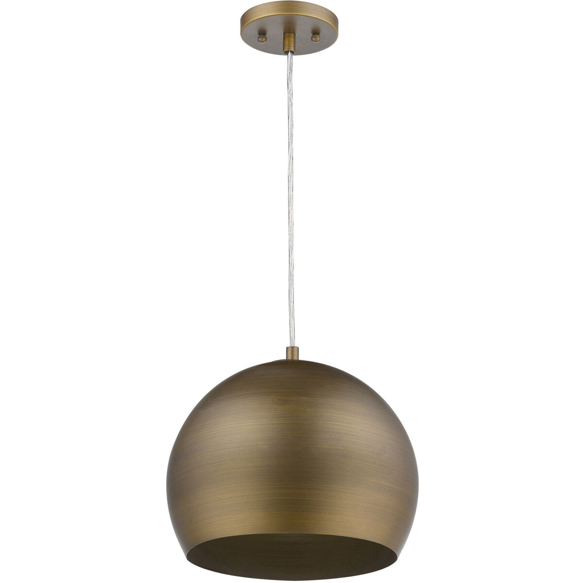 Latitude 1 Light 12 inch Hand Painted Antique Gold W/ Gold Interior Pendant/Semi-Flush Ceiling Light