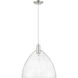 Arcadia Bristol 1 Light 16 inch Brushed Satin Nickel Mini Pendant Ceiling Light in Seedy