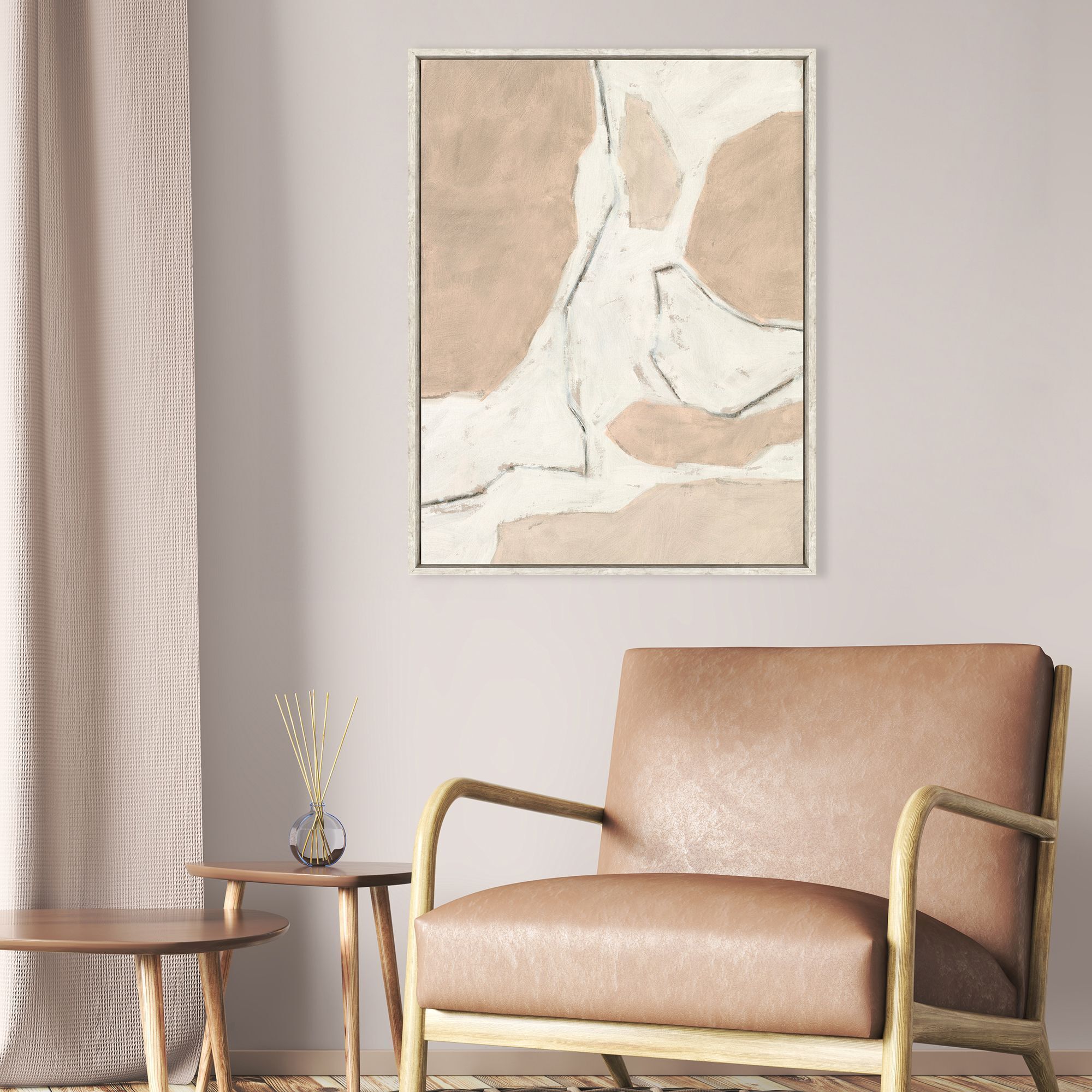 Conversations Pink and Beige and Neutral Canvas