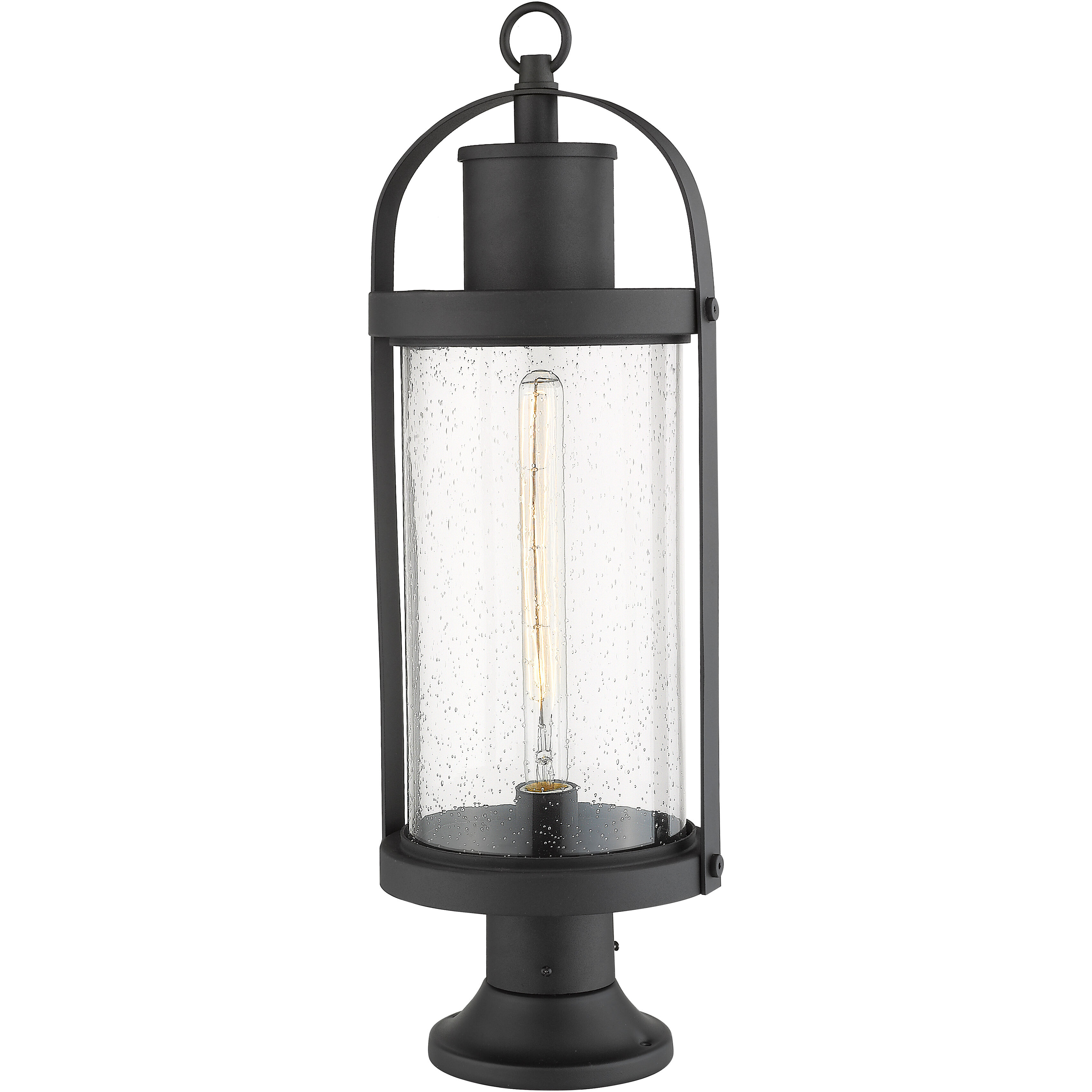 Roundhouse 1 Light 27 inch Black Outdoor Pier Mounted Fixture