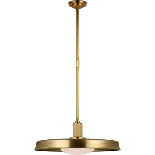 Chapman & Myers Ruhlmann LED 24 inch Antique-Burnished Brass Factory Pendant Ceiling Light