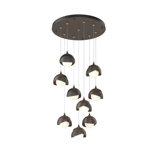 Brooklyn 9 Light 20.5 inch Bronze and Natural Iron Pendant Ceiling Light in Bronze/Natural Iron, Round