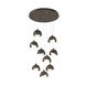 Brooklyn 9 Light 20.5 inch Bronze and Natural Iron Pendant Ceiling Light in Bronze/Natural Iron, Round