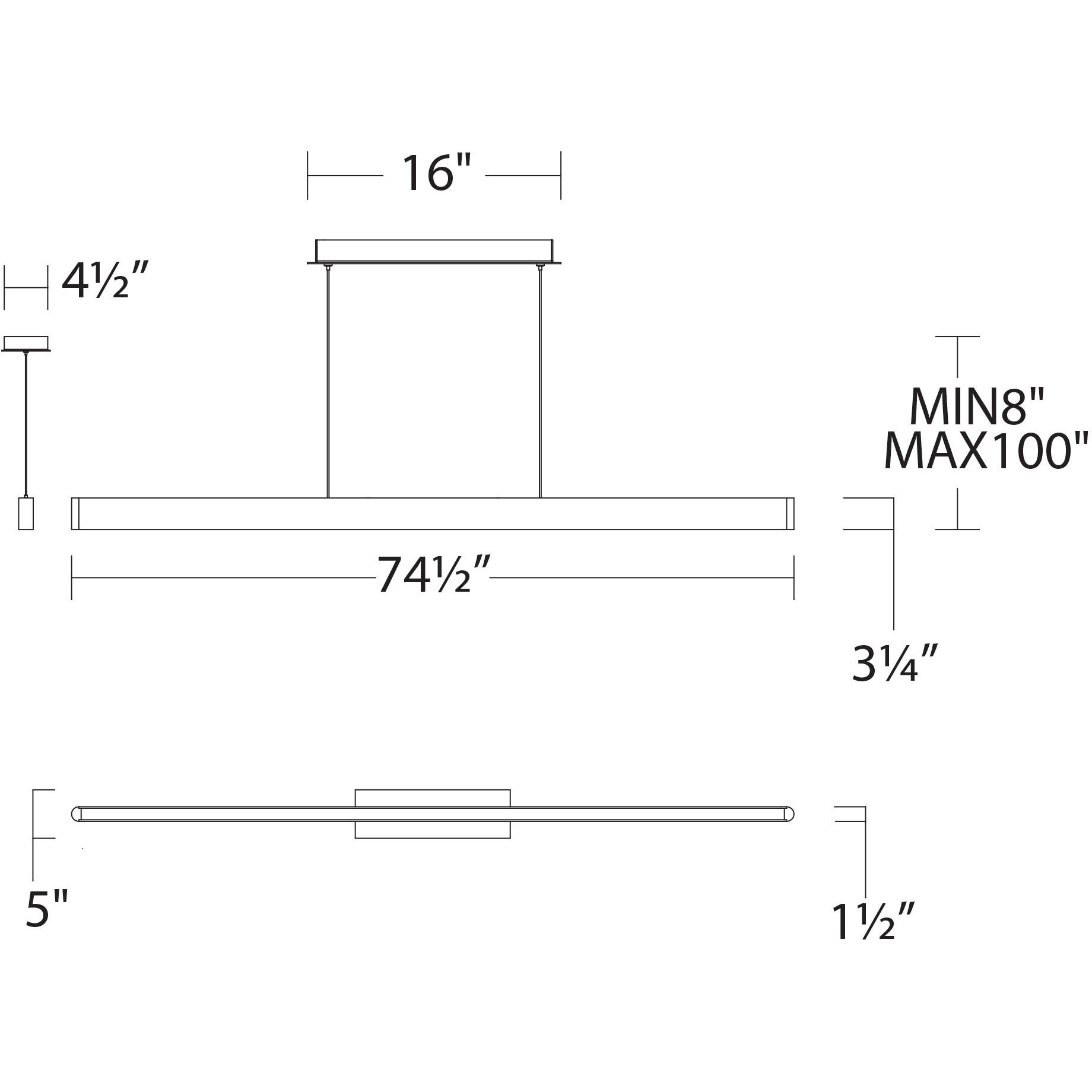 Volo LED 1.5 inch Brushed Aluminum Pendant Ceiling Light, dweLED