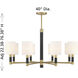 Conrad 8 Light 40 inch Warm Brass with Black Marble Chandelier Ceiling Light