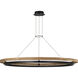 Sean Lavin Grace LED 65 inch Textured Black and Teak Wood Outdoor Chandelier