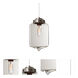 Olin 1 Light Satin Nickel Pendant Ceiling Light in Clear Glass