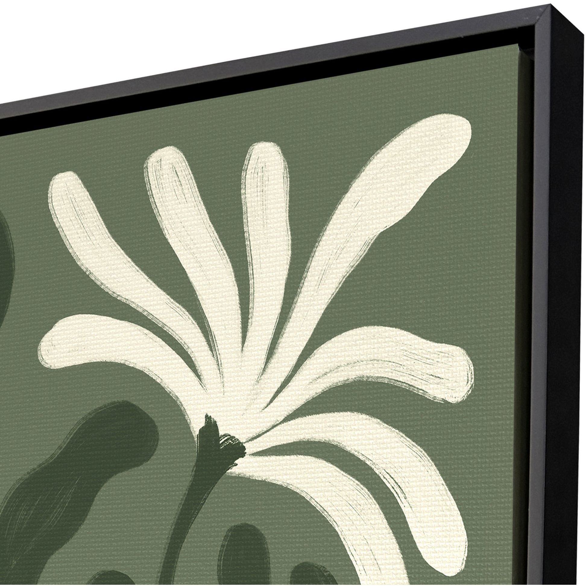 Simple Petals Green and Beige Canvas, Propac