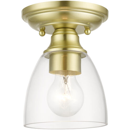 Montgomery 1 Light 5 inch Satin Brass Semi-Flush Ceiling Light, Petite