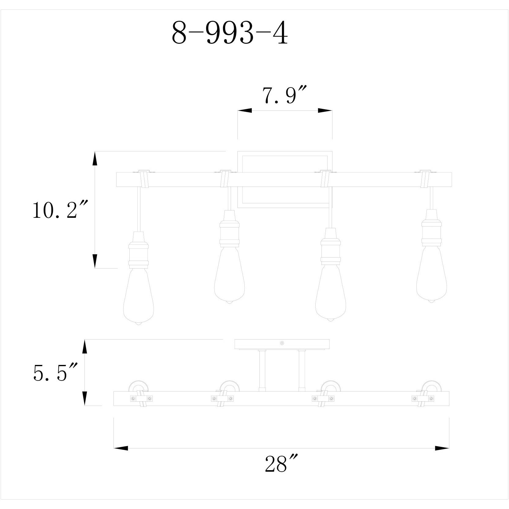 Burgess 4 Light 28 inch Durango Bathroom Vanity Light Wall Light