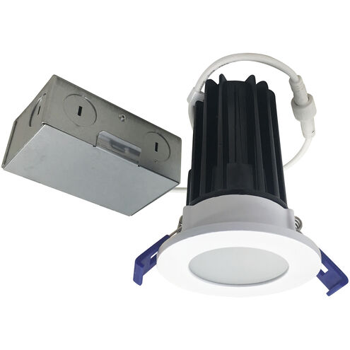 M2 Matte Powder White Mini Recessed Downlight, Round Lensed Shower Trim