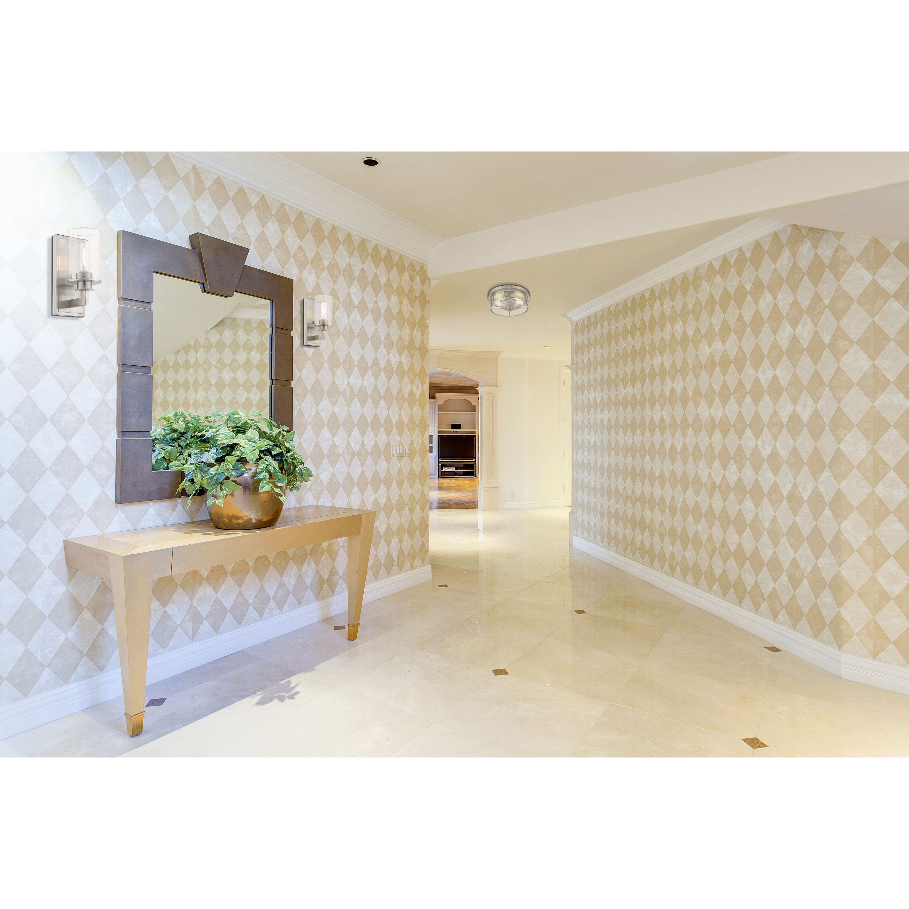 Savannah 2 Light 11 inch Brushed Nickel Flush Mount Ceiling Light