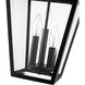 Talbot 3 Light 10 inch Black Outdoor Chain Mount Ceiling Fixture in Clear Beveled Glass