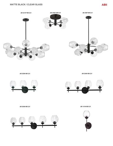 Abii 8 Light 26 inch Matte Black with Clear Chandelier Ceiling Light