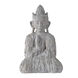 Meditating Sitting Crowned Buddha Gray Outdoor Classic Figurines