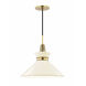Kiki 1 Light 14 inch Aged Brass Pendant Ceiling Light in Cream Metal
