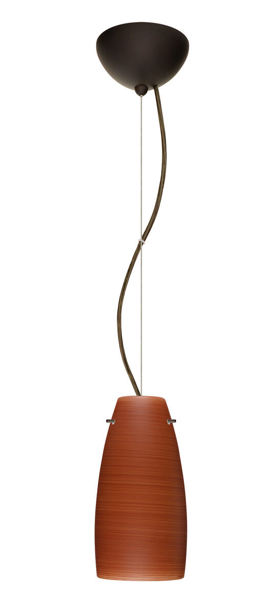 Tao 10 LED Bronze Pendant Ceiling Light in Cherry Glass