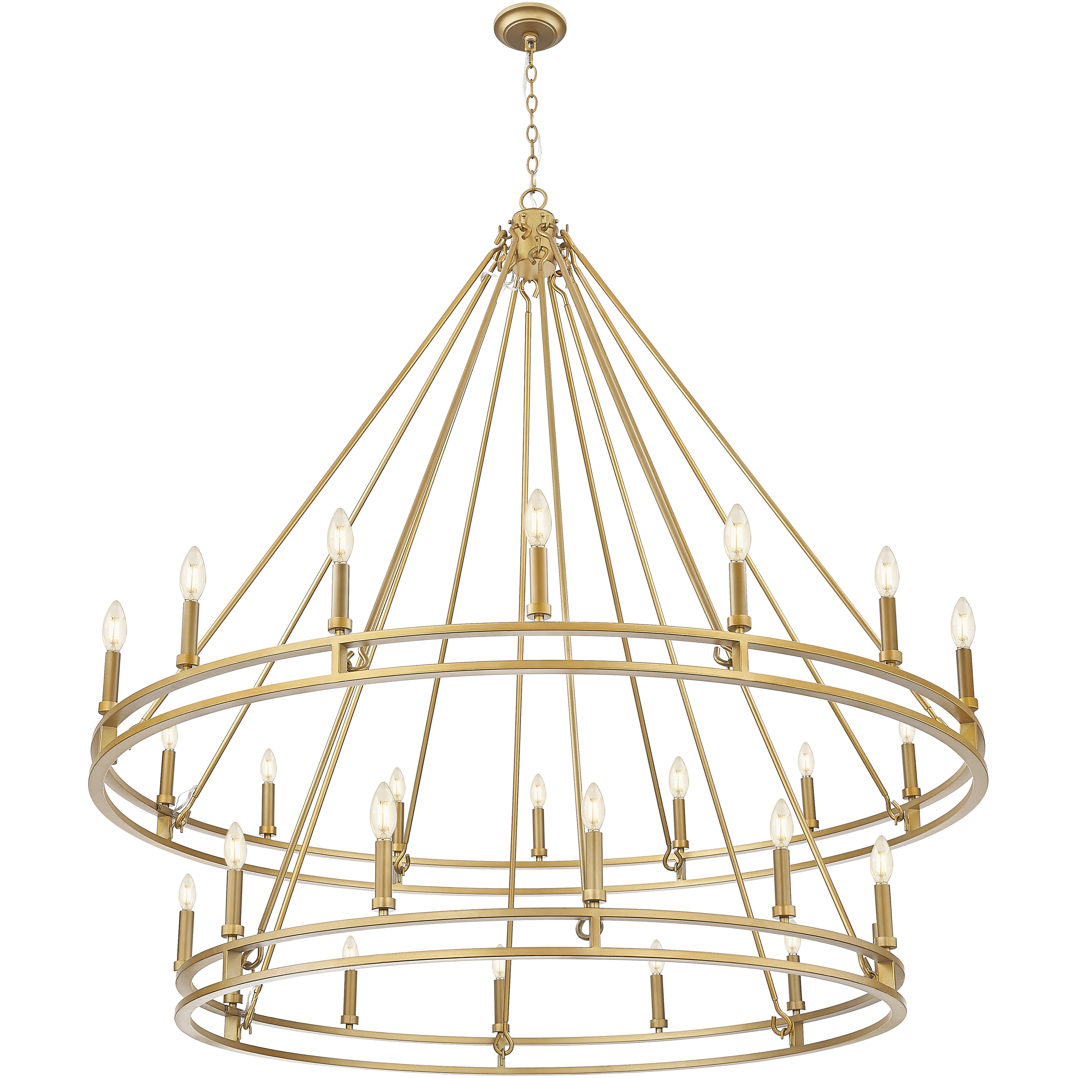 Dennison 28 Light 60 inch Signature Brass Chandelier Ceiling Light
