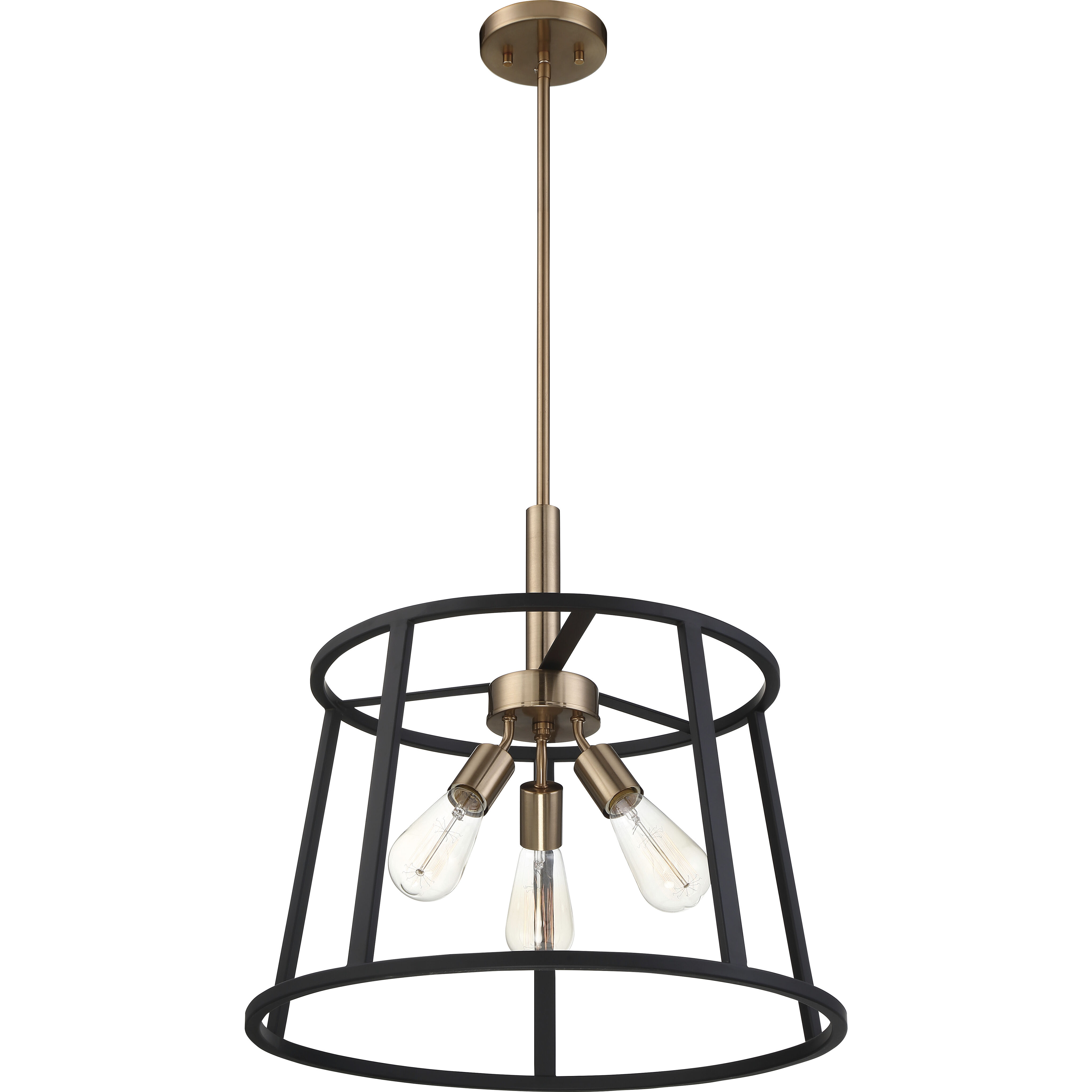 Chassis 3 Light 20 inch Copper Brushed Brass and Matte Black Pendant Ceiling Light
