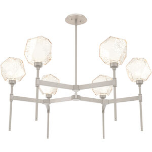 Gem LED Beige Silver Chandelier Ceiling Light, Round Belvedere