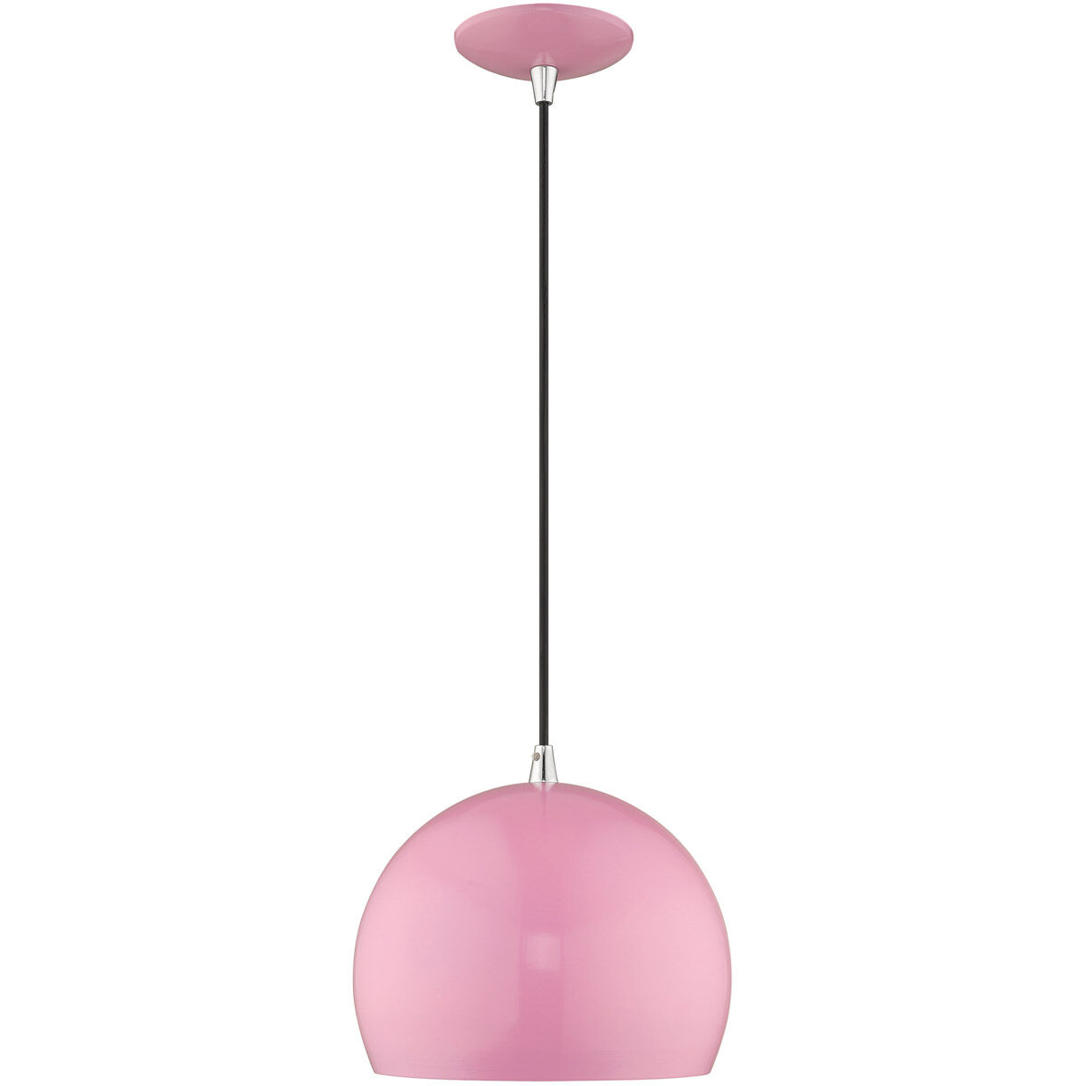 Allison 1 Light 10 inch Shiny Pink Mini Pendant Ceiling Light