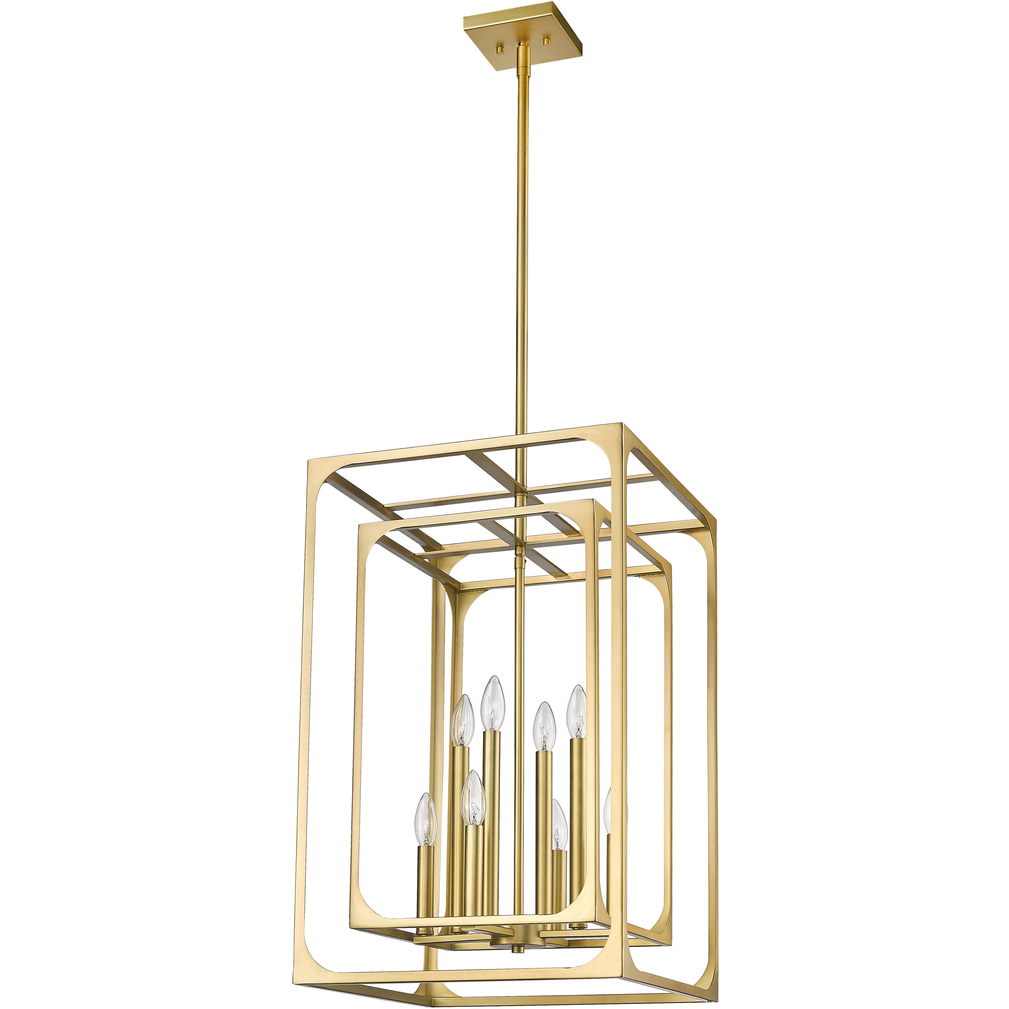 Easton 8 Light 16.5 inch Rubbed Brass Chandelier Ceiling Light