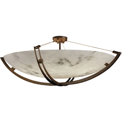 LumenAria 9 Light 69 inch Dark Bronze Semi-Flush Ceiling Light in Incandescent, Bowl