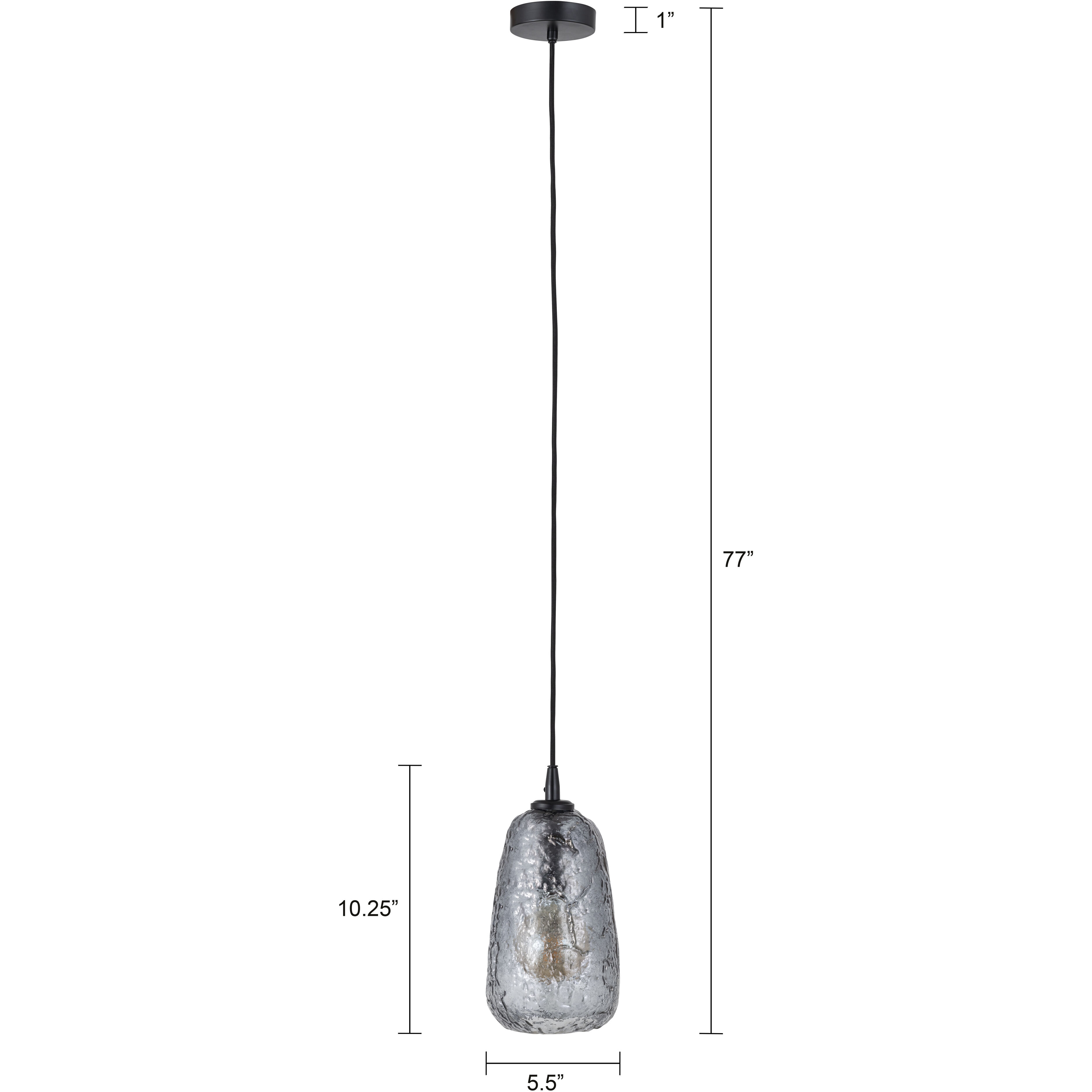 Eden 1 Light 5.5 inch Matte Black Pendant Ceiling Light
