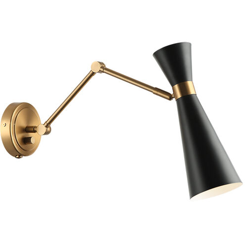 Blaze Wall Sconce Wall Light in Aged Gold Brass and Black