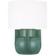 William 24 inch 9.50 watt Matte Green Table Lamp Portable Light