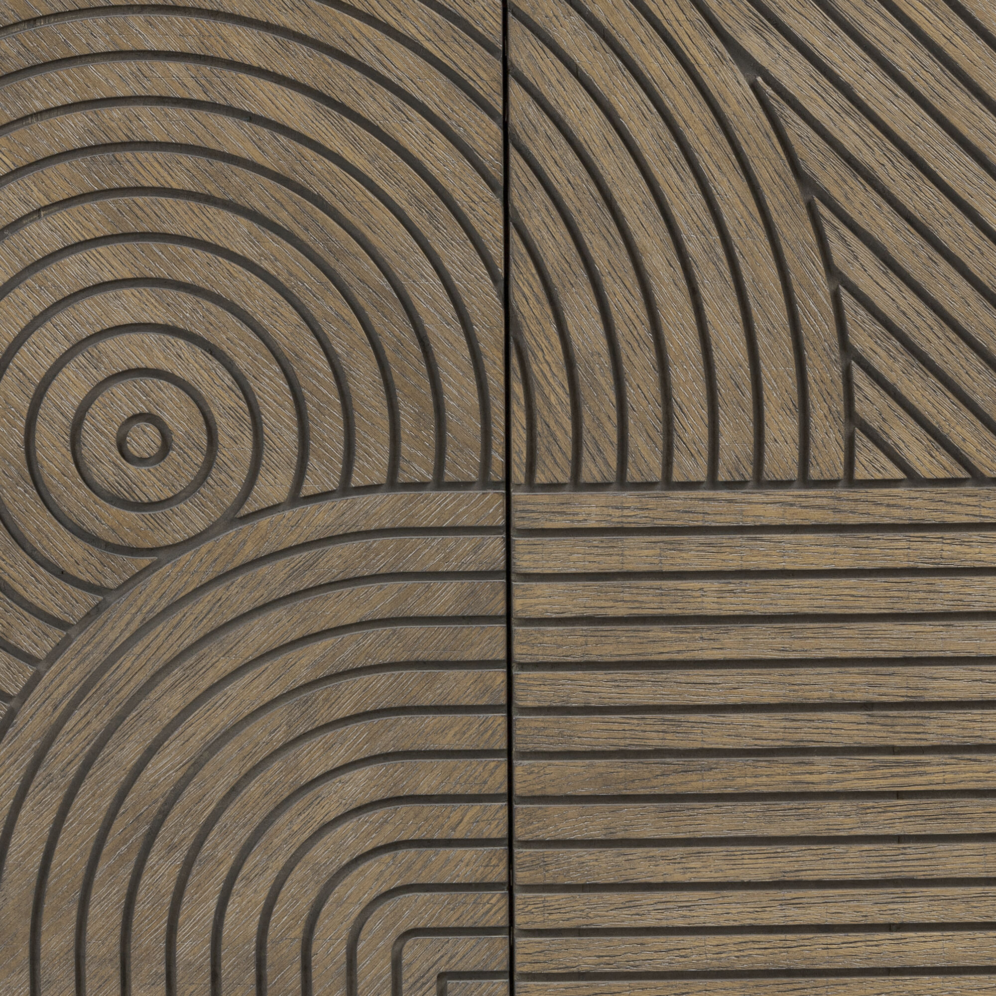 Kalen 78 inch Aged Barrel with Dark Brown Oak Credenza