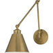 Aidan 8 inch Aged Brass Swingarm Sconce Wall Light