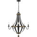 Ellijay 5 Light 28 inch Matte Black/Wood Tone Chandelier Ceiling Light