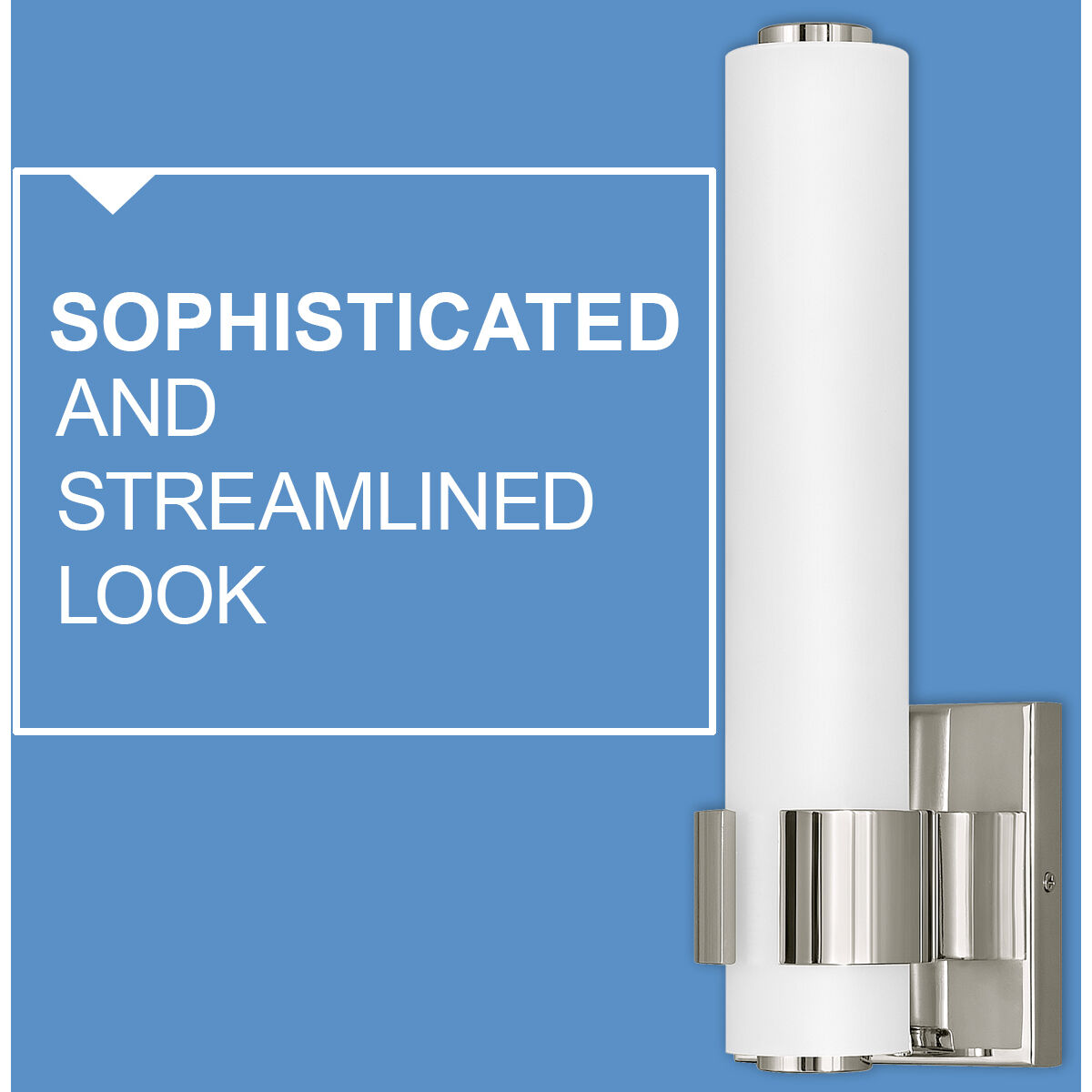 Aiden LED 5 inch Polished Nickel Bath Light Wall Light, Vertical