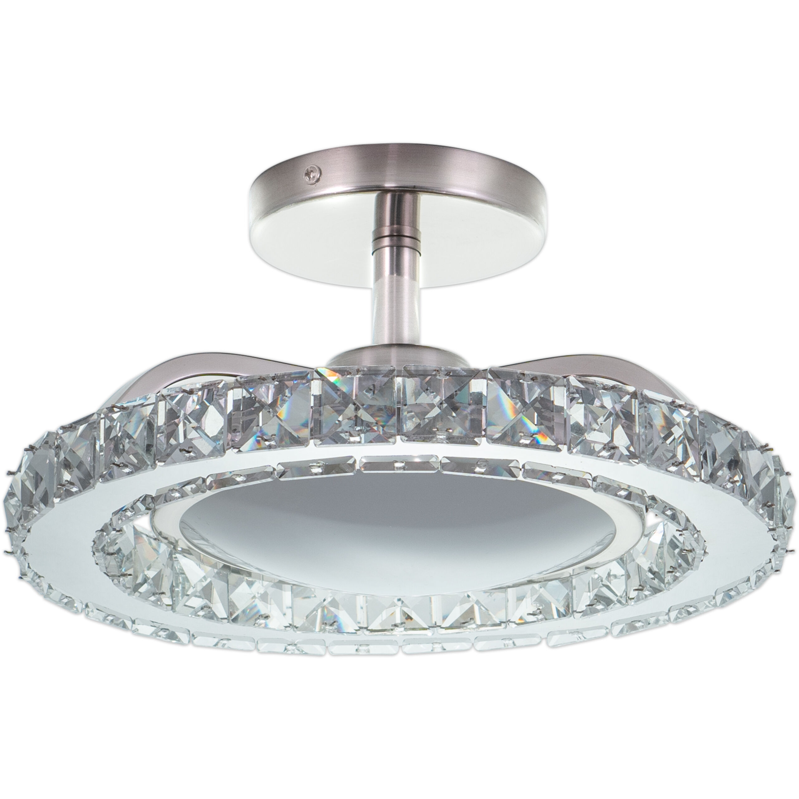 Clara LED 12.25 inch Brushed Nickel Semi-Flush Mount Ceiling Light