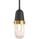 Fizz 1 Light 4.1 inch Black Mini Pendant Ceiling Light in Black/Brass