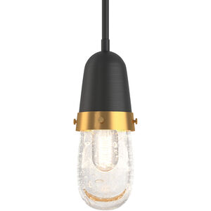 Fizz 1 Light 4.1 inch Black Mini Pendant Ceiling Light in Black/Brass